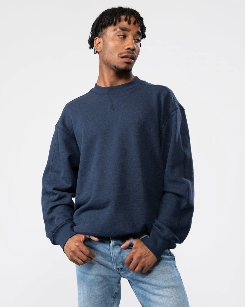 Hugo Boss Weglitchstitch Mens Sweatshirt - Dark Blue - Size Large
